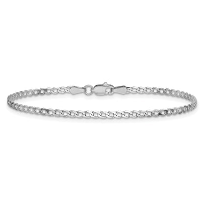 14k White Gold 2.2mm Flat Beveled Curb Chain