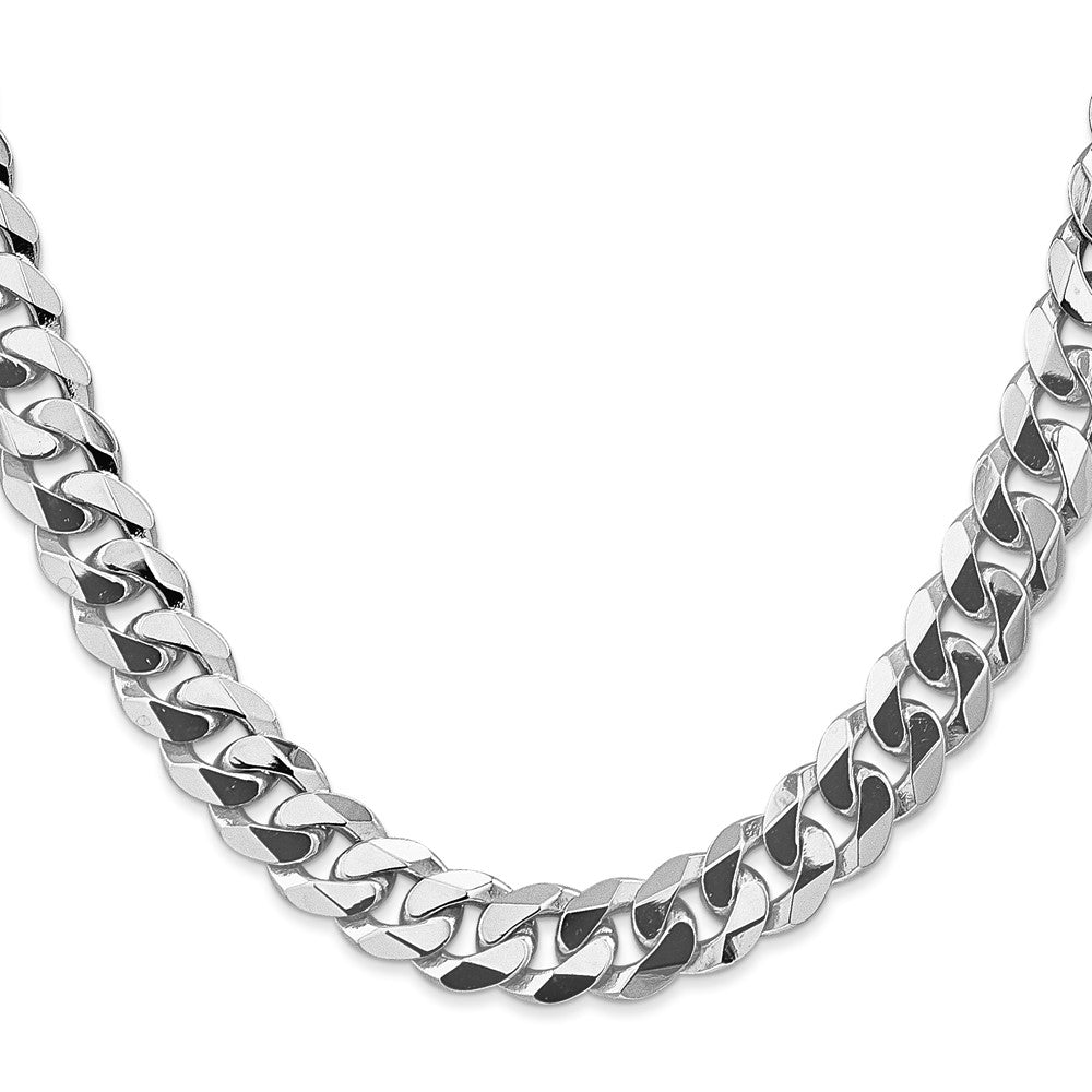 14k WG 9.5mm Flat Beveled Curb Chain