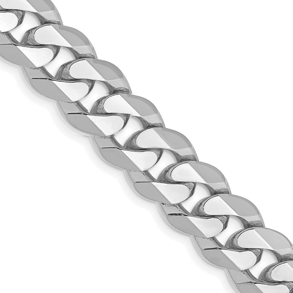 14k WG 9.5mm Flat Beveled Curb Chain