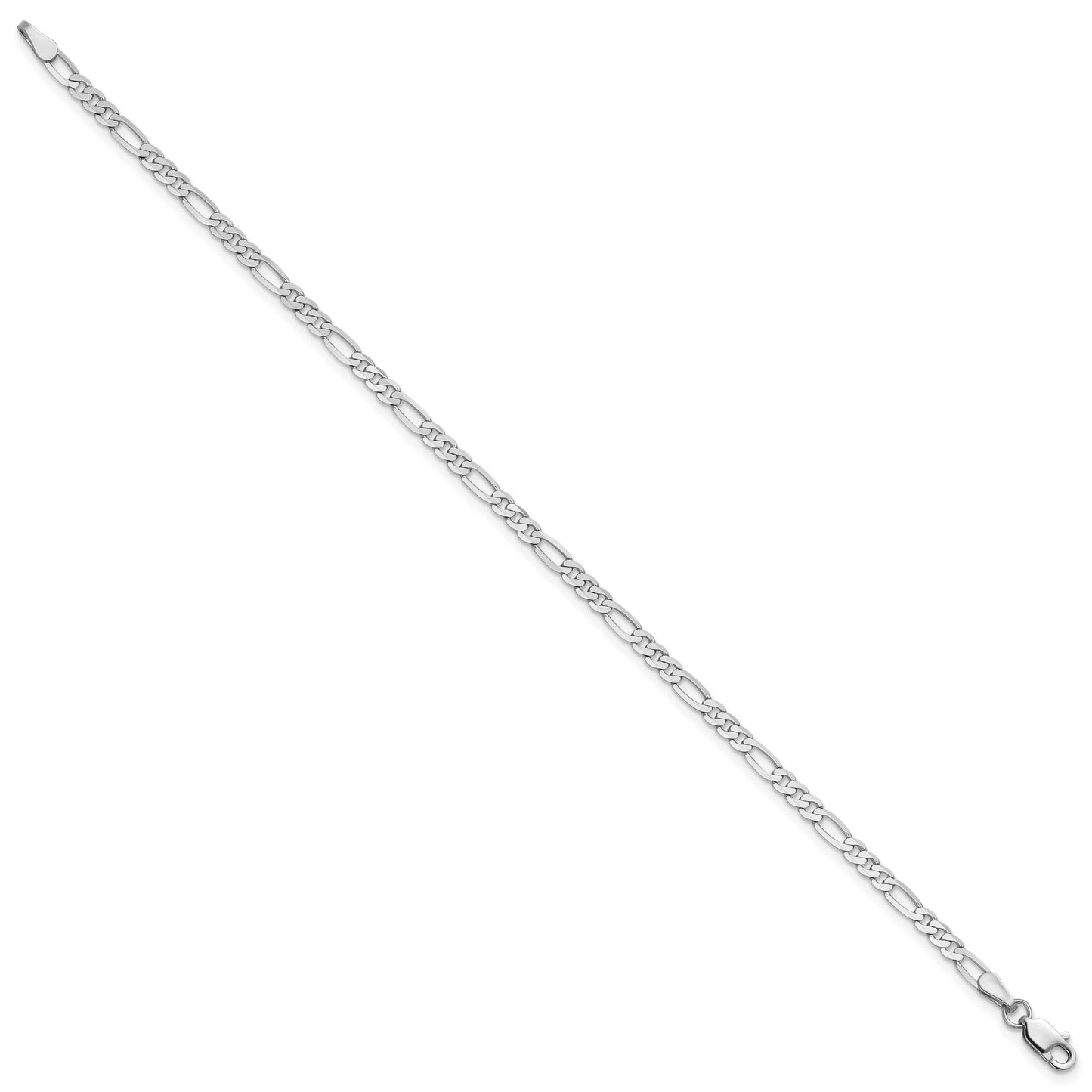 14k White Gold 2.75mm Flat Figaro Chain