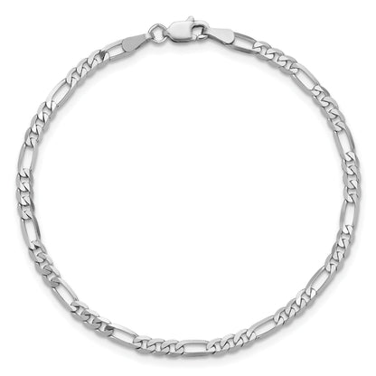 14k White Gold 2.75mm Flat Figaro Chain