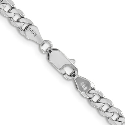 14K White Gold 24 inch 4.5mm Flat Figaro with Lobster Clasp Chain