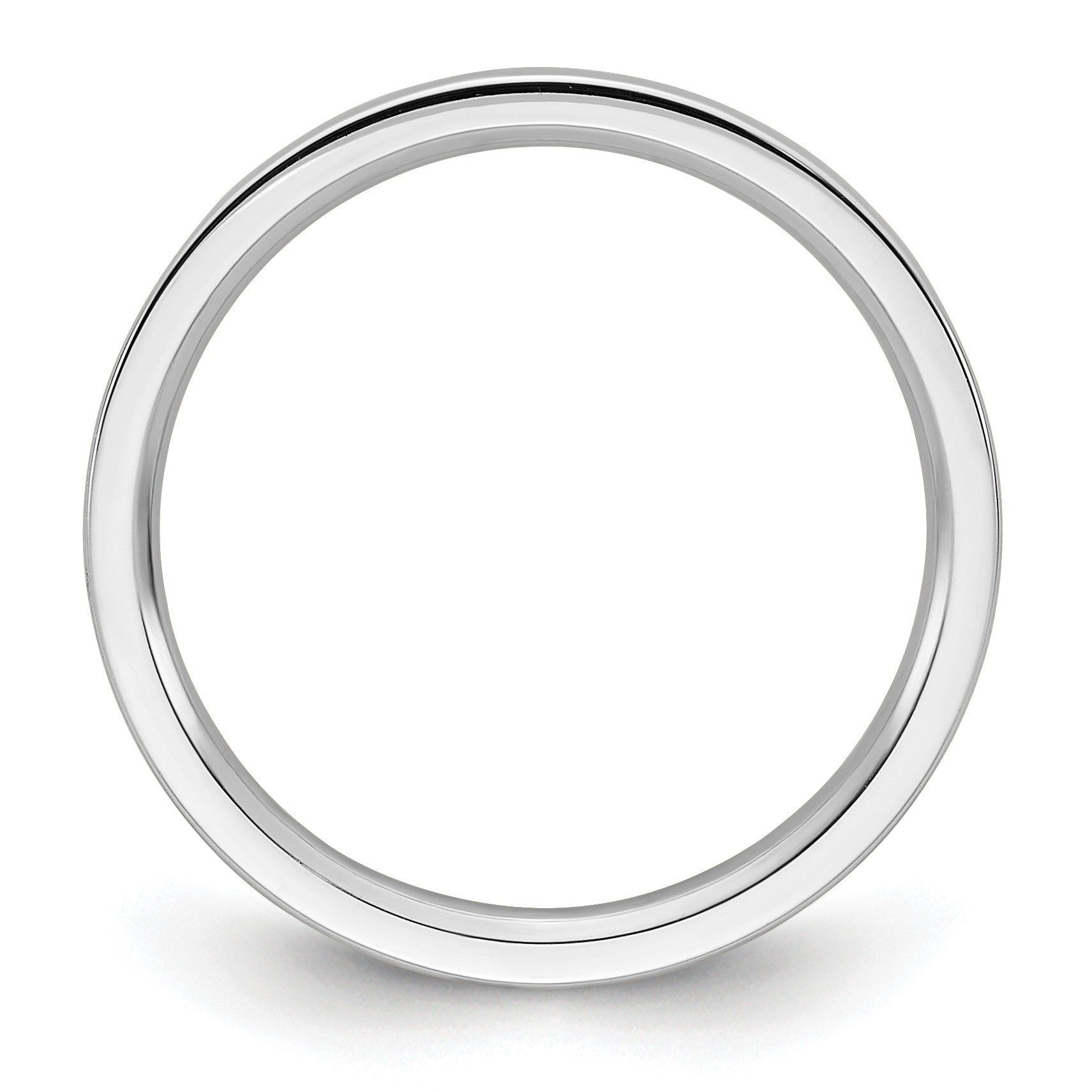 14k White Gold 2mm Standard Weight Flat Comfort Fit Wedding Band Size 8