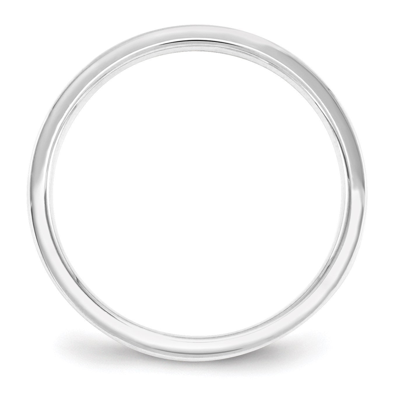 14k White Gold 2.5mm Standard Weight Flat Comfort Fit Wedding Band Size 5.5