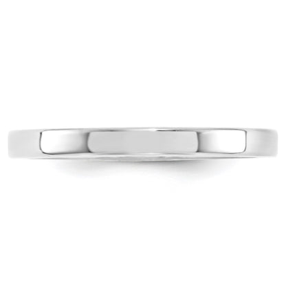 14k White Gold 2.5mm Standard Weight Flat Comfort Fit Wedding Band Size 5.5
