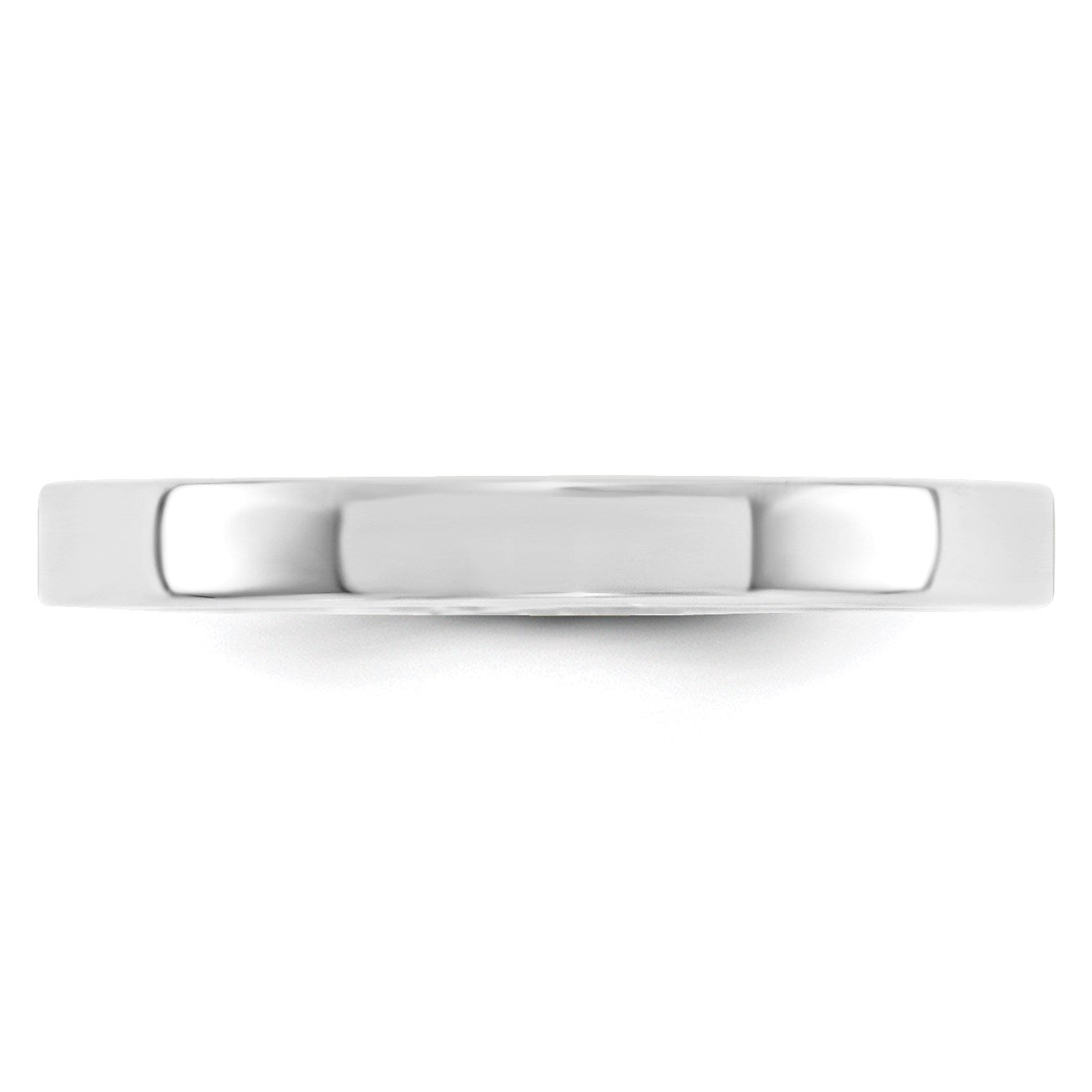 14k White Gold 3mm Standard Weight Flat Comfort Fit Wedding Band Size 6