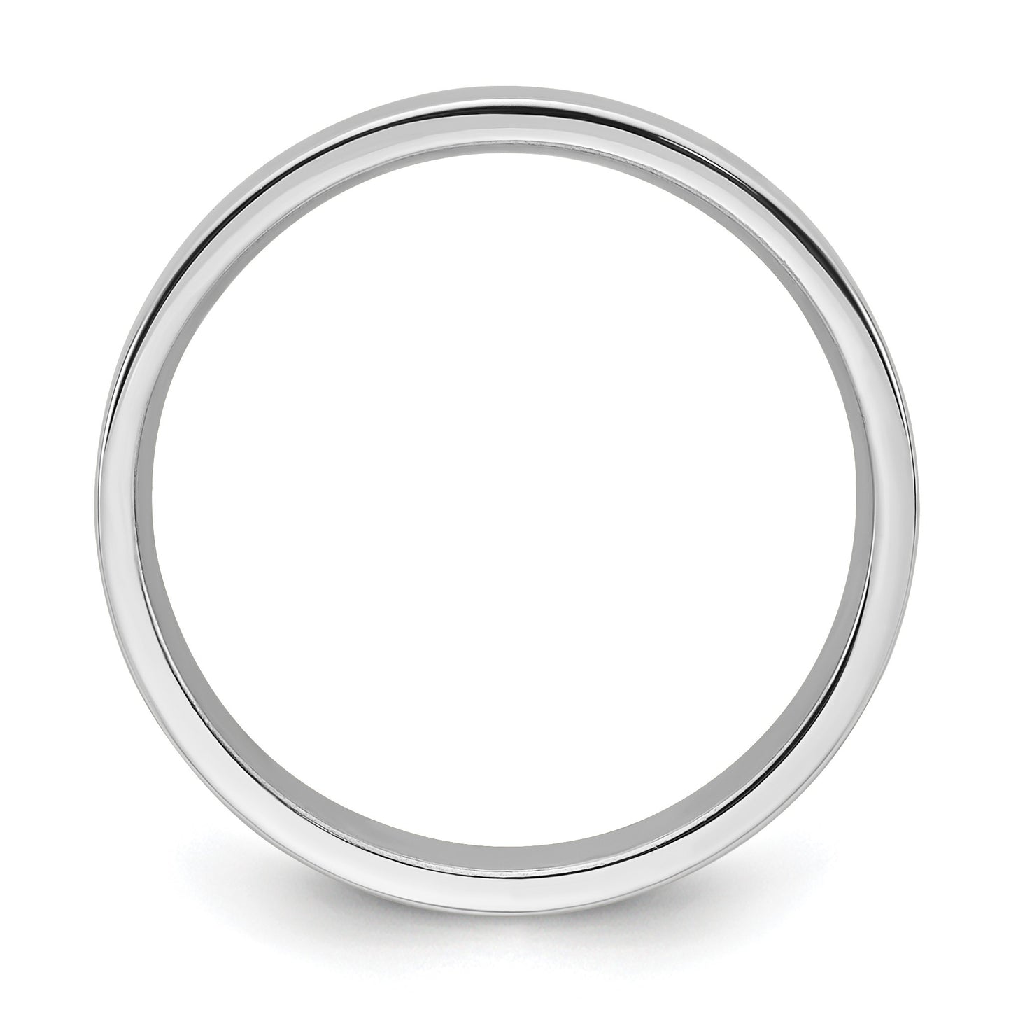 14k White Gold 4mm Standard Weight Flat Comfort Fit Wedding Band Size 10