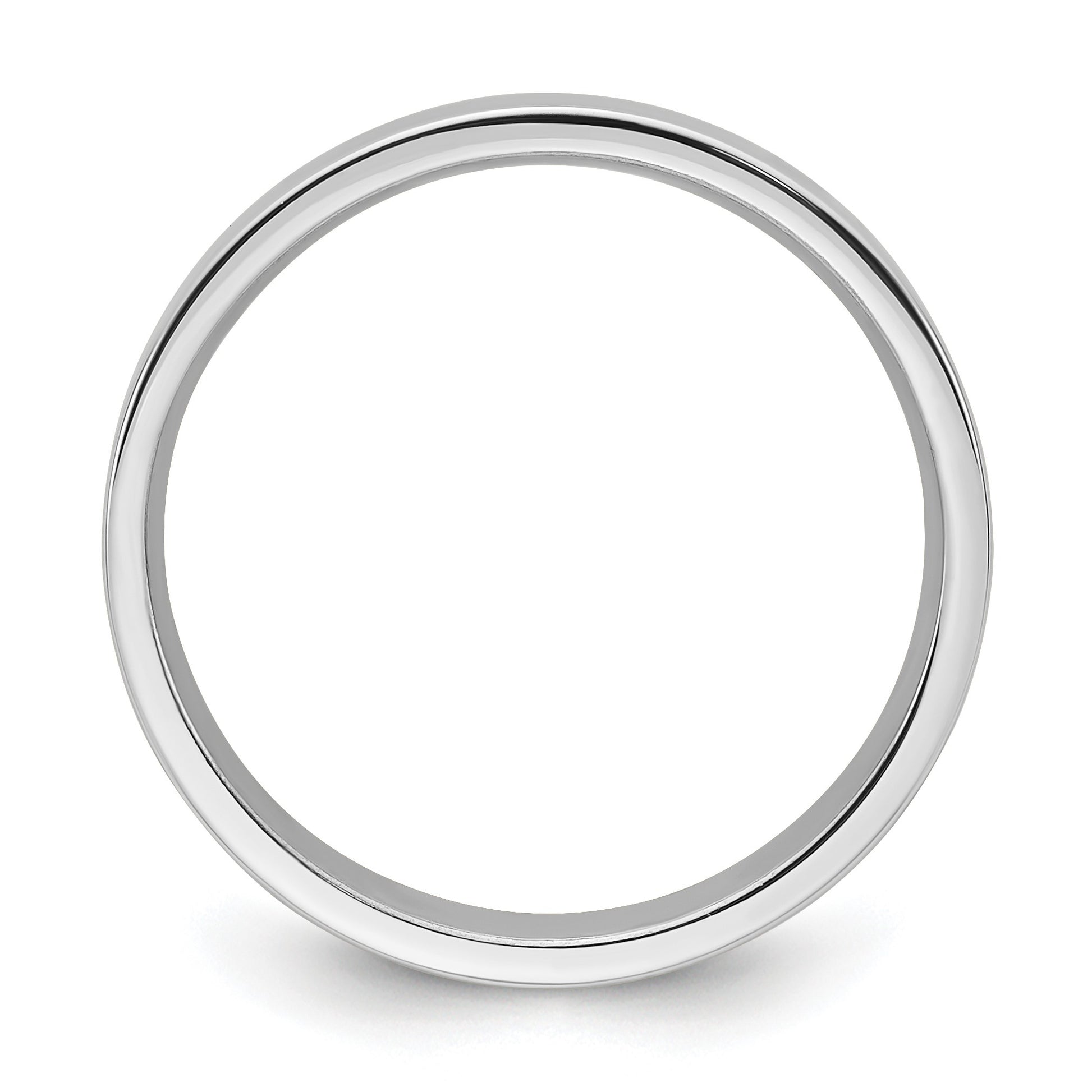 14k White Gold 4mm Standard Weight Flat Comfort Fit Wedding Band Size 10