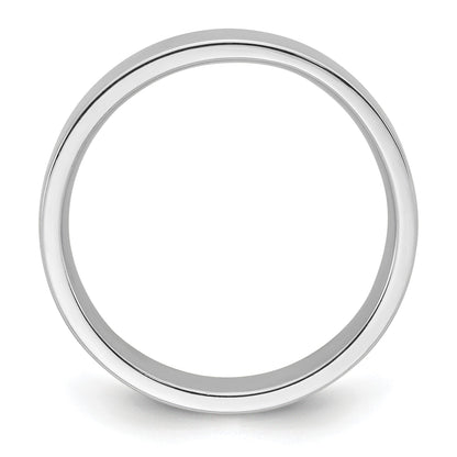 14k White Gold 5mm Standard Weight Flat Comfort Fit Wedding Band Size 7.5