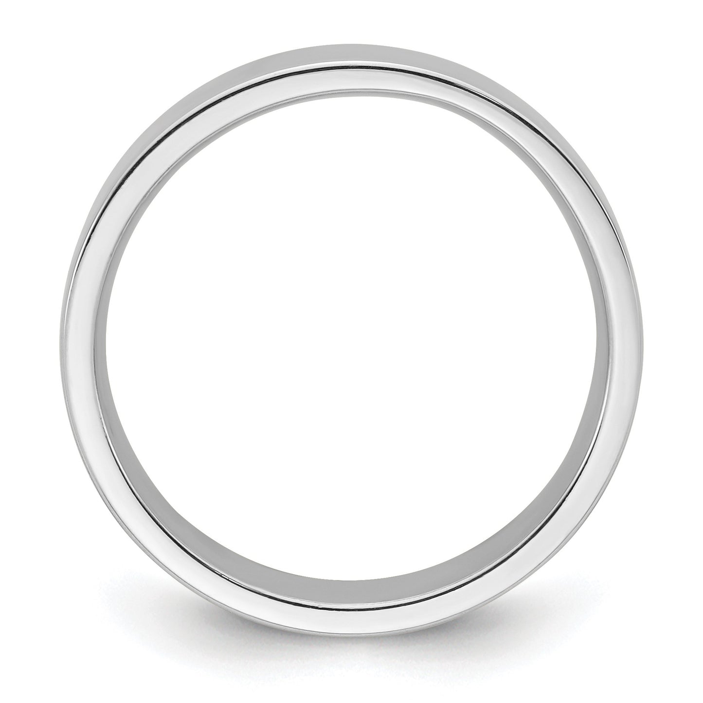14k White Gold 5mm Standard Weight Flat Comfort Fit Wedding Band Size 9.5