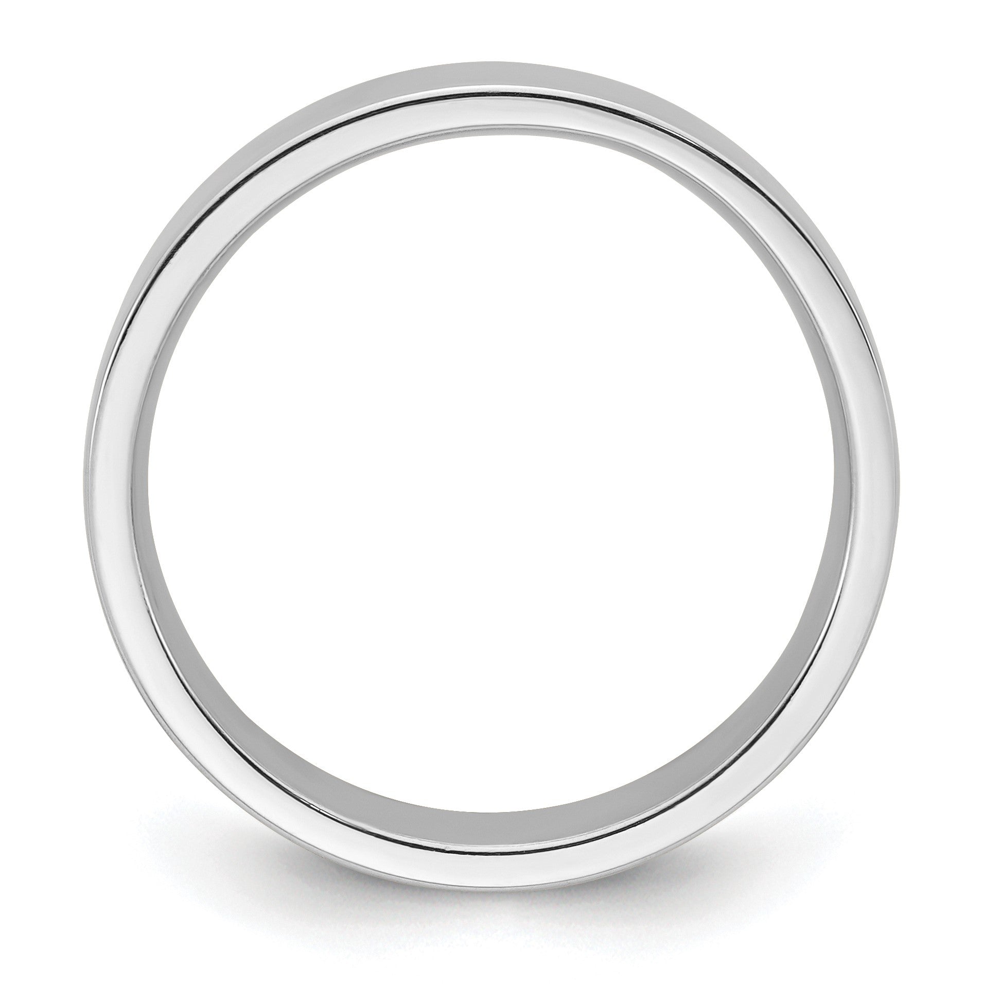 14k White Gold 5mm Standard Weight Flat Comfort Fit Wedding Band Size 9.5