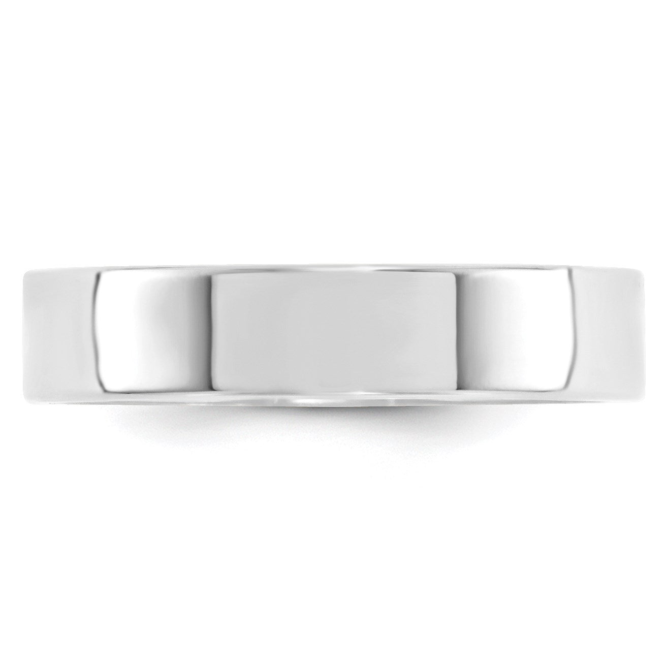 14k White Gold 5mm Standard Weight Flat Comfort Fit Wedding Band Size 7.5