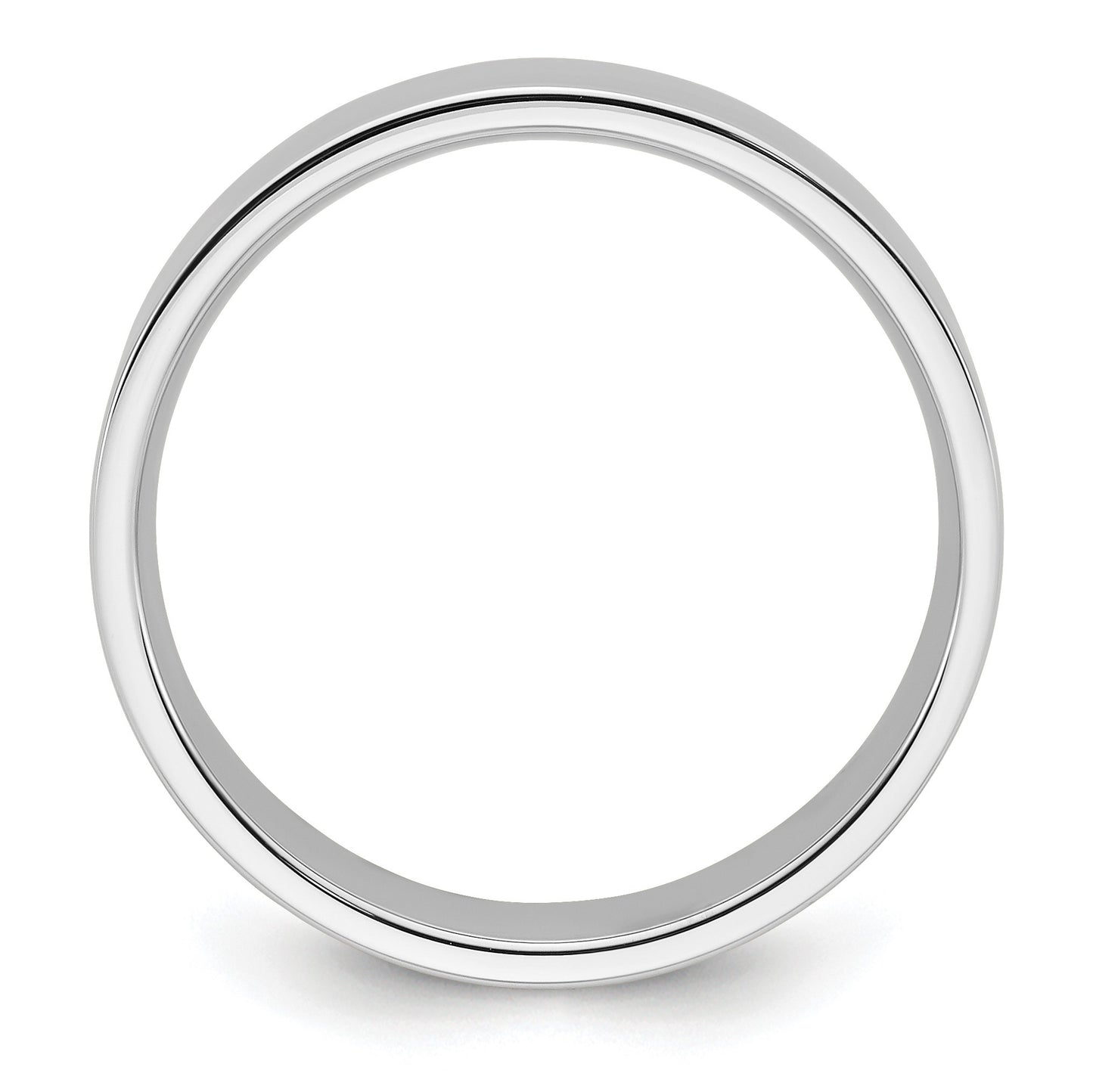 14k White Gold 6mm Standard Weight Flat Comfort Fit Wedding Band Size 11.5