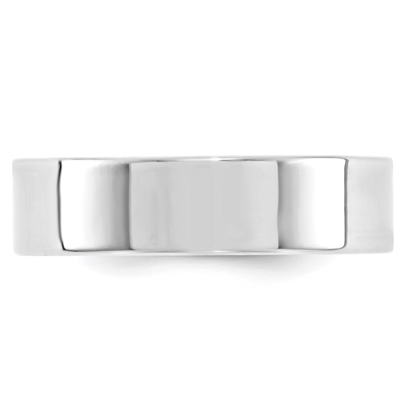 14k White Gold 6mm Standard Weight Flat Comfort Fit Wedding Band Size 12