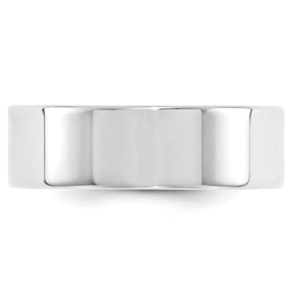 14k White Gold 7mm Standard Weight Flat Comfort Fit Wedding Band Size 7
