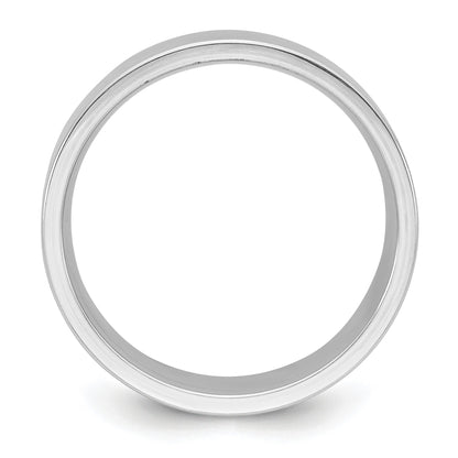 14k White Gold 8mm Standard Weight Flat Comfort Fit Wedding Band Size 10.5