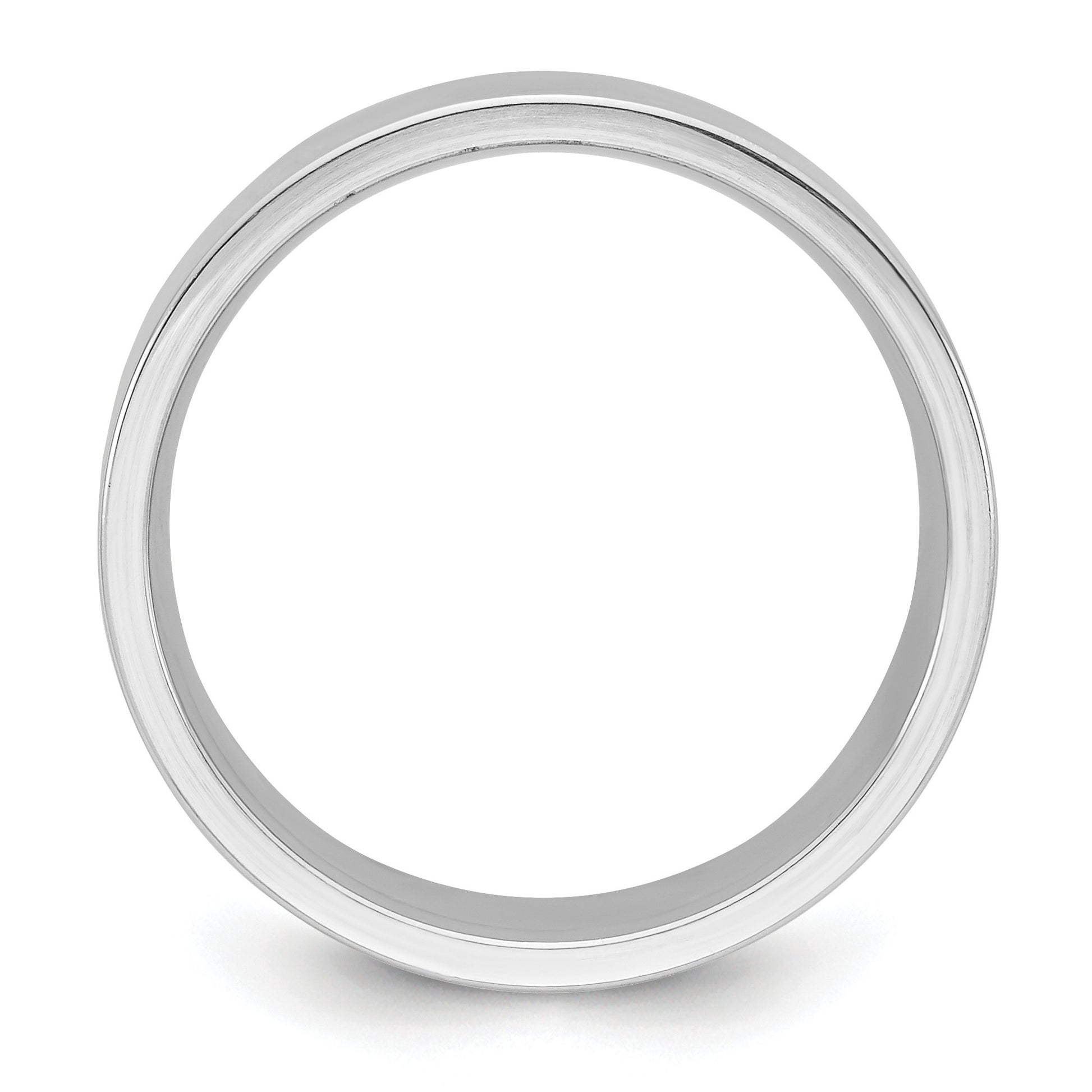 14k White Gold 8mm Standard Weight Flat Comfort Fit Wedding Band Size 10