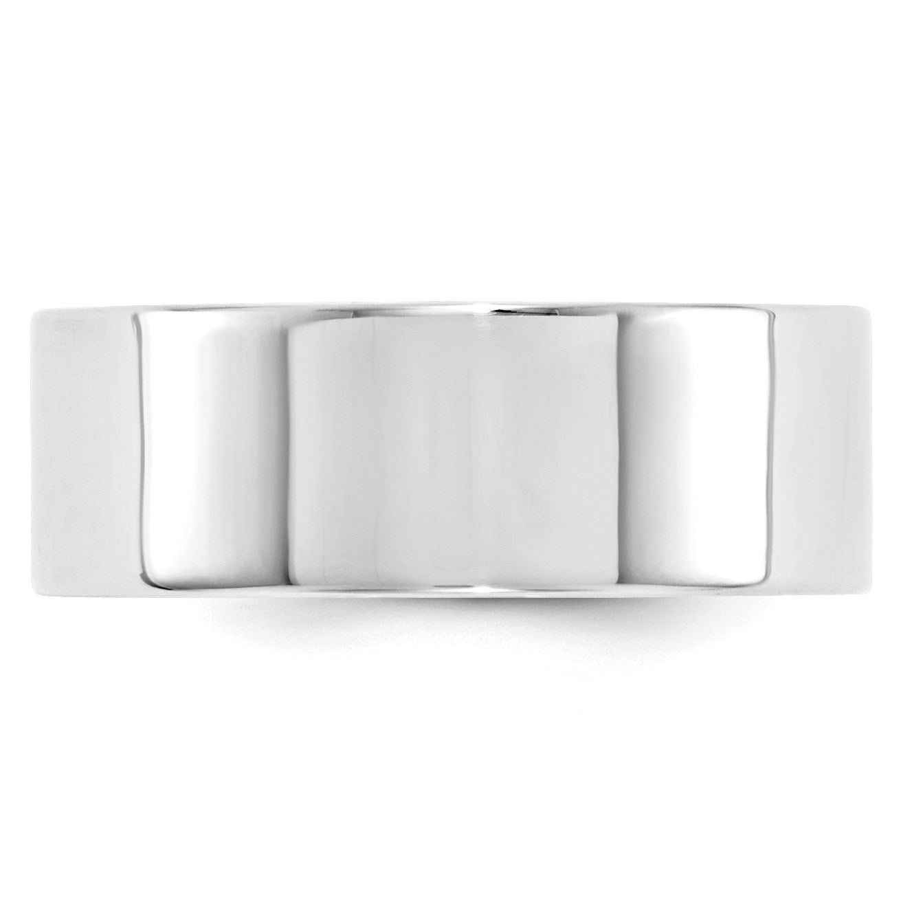 14k White Gold 8mm Standard Weight Flat Comfort Fit Wedding Band Size 14