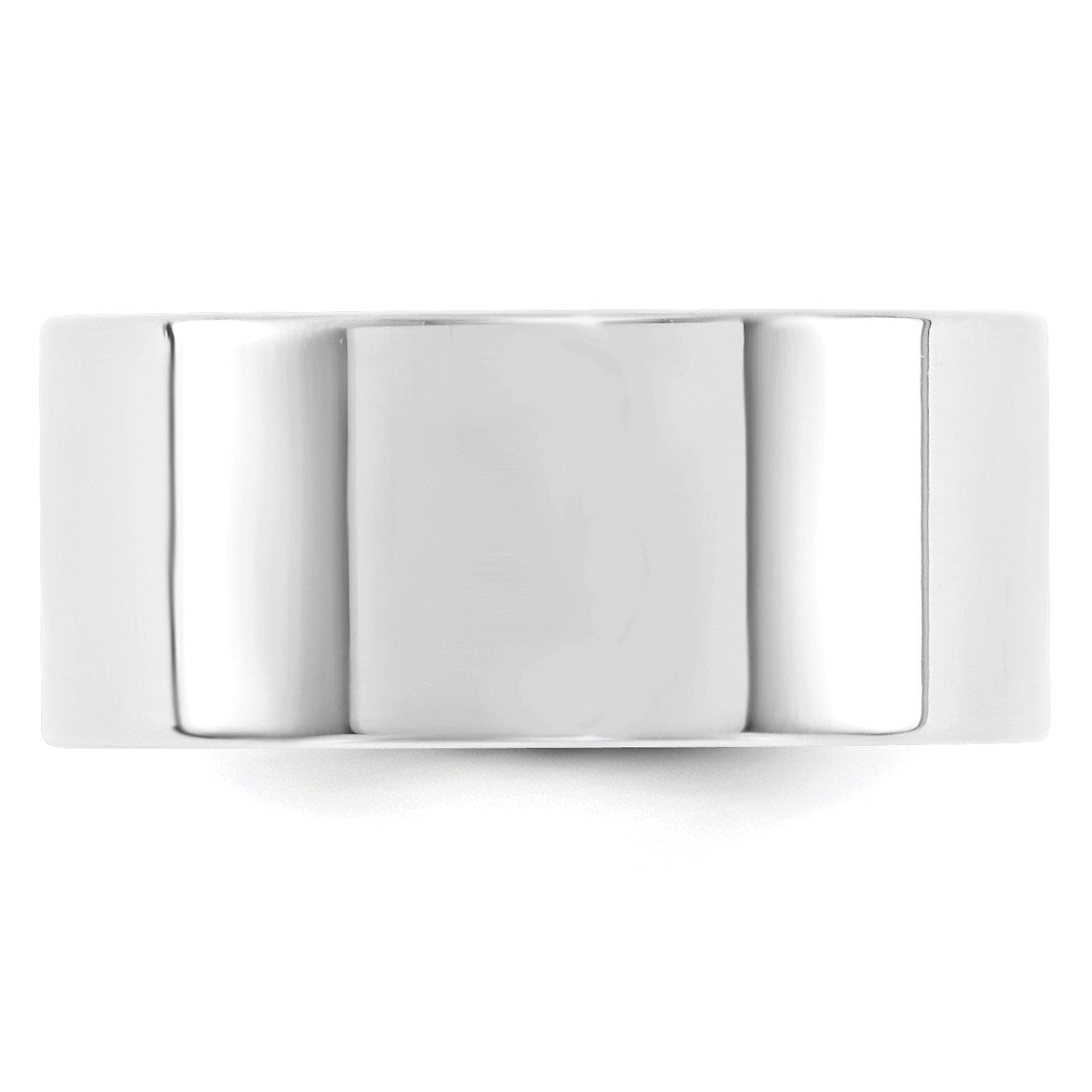 14k White Gold 10mm Standard Weight Flat Comfort Fit Wedding Band Size 10