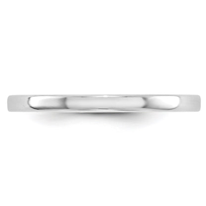 14k White Gold 2mm Lightweight Flat Wedding Band Size 4.5
