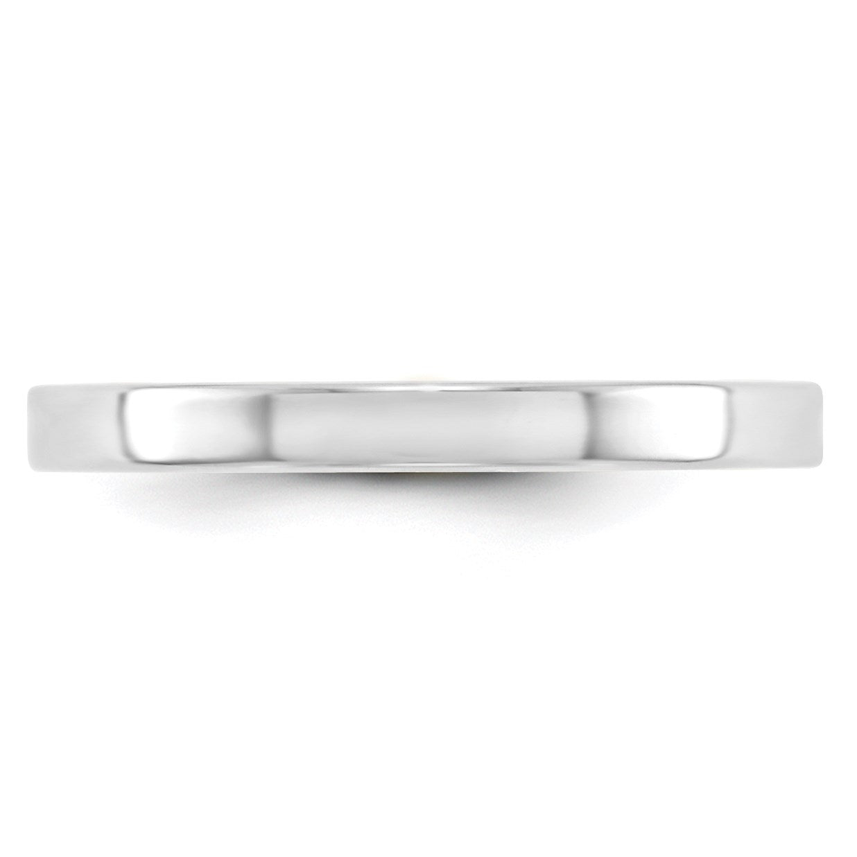 14k White Gold 2.5mm Lightweight Flat Wedding Band Size 11.5