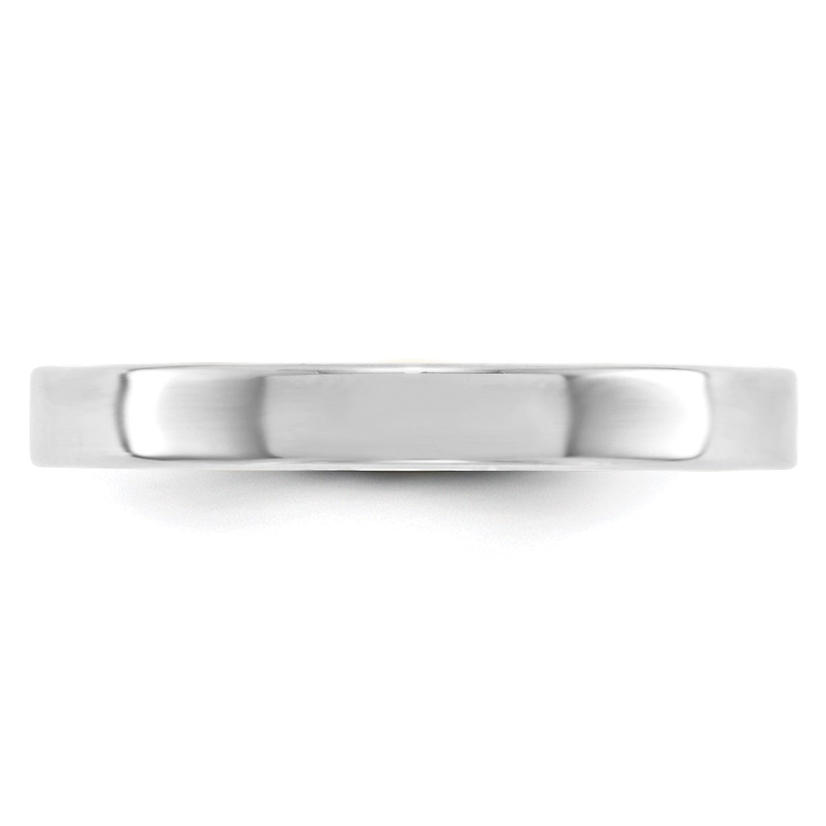 14k White Gold 3mm Lightweight Flat Wedding Band Size 5