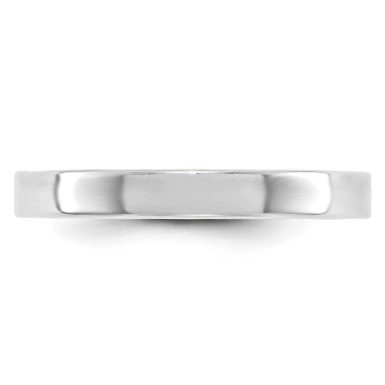 14k White Gold 3mm Lightweight Flat Wedding Band Size 8.5
