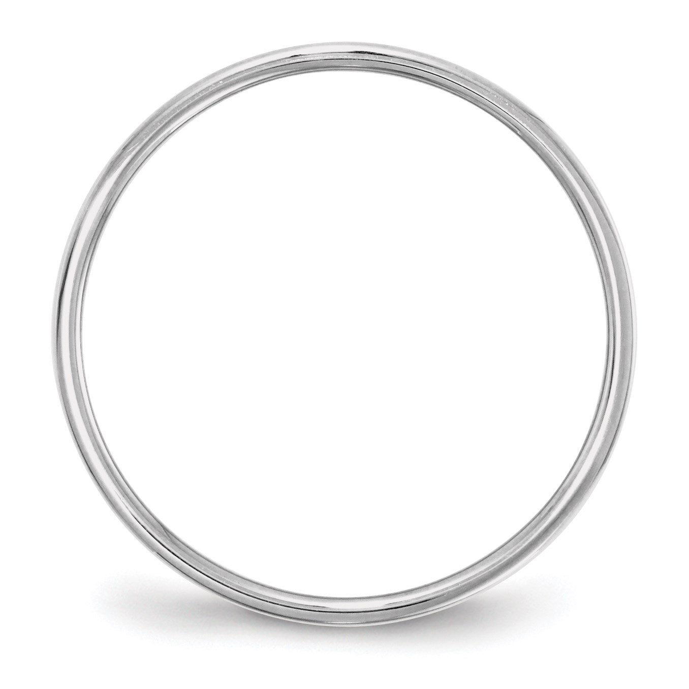14k White Gold 5mm Lightweight Flat Wedding Band Size 14