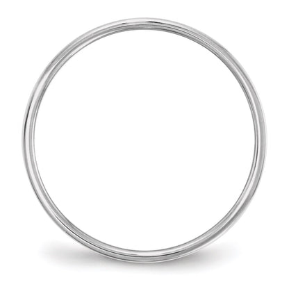 14k White Gold 5mm Lightweight Flat Wedding Band Size 14