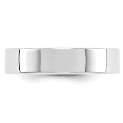 14k White Gold 5mm Lightweight Flat Wedding Band Size 7