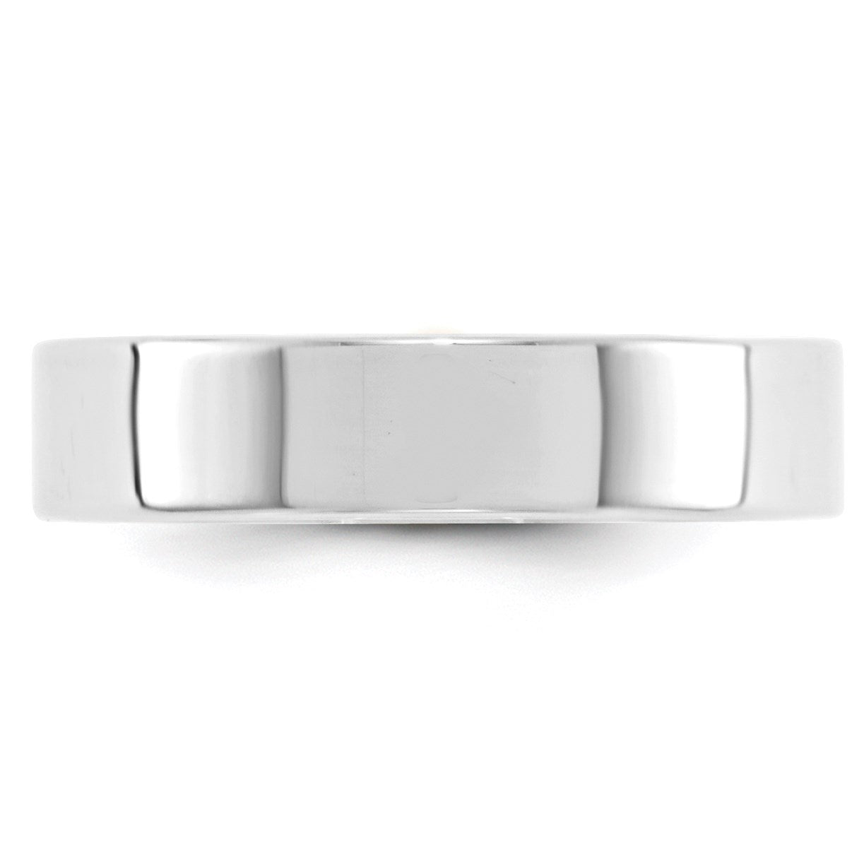 14k White Gold 5mm Lightweight Flat Wedding Band Size 5.5