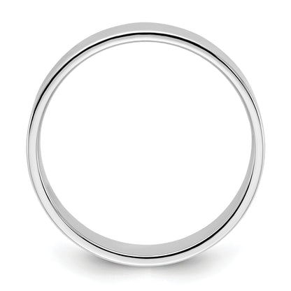 14k White Gold 6mm Lightweight Flat Wedding Band Size 6.5