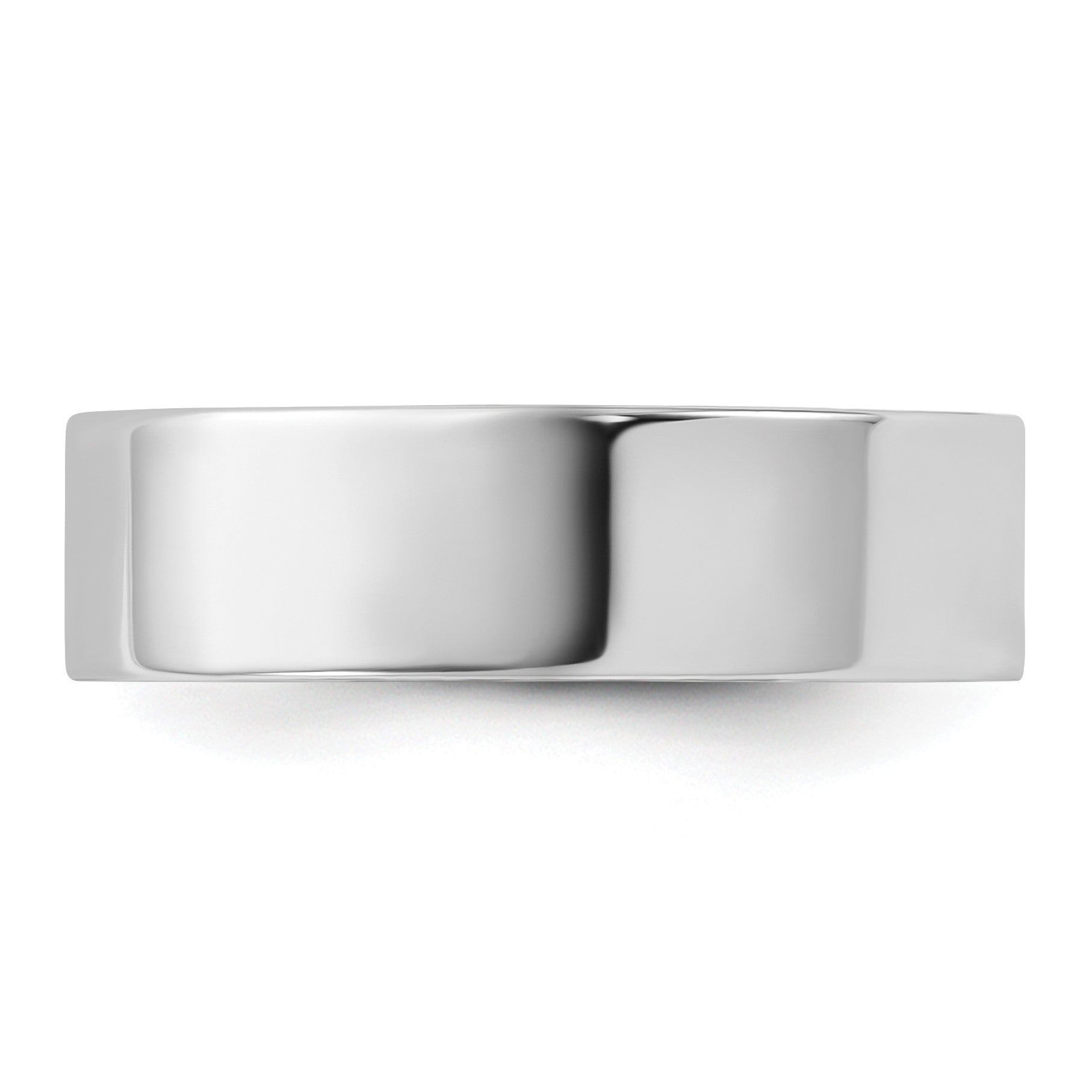 14k White Gold 6mm Lightweight Flat Wedding Band Size 6.5