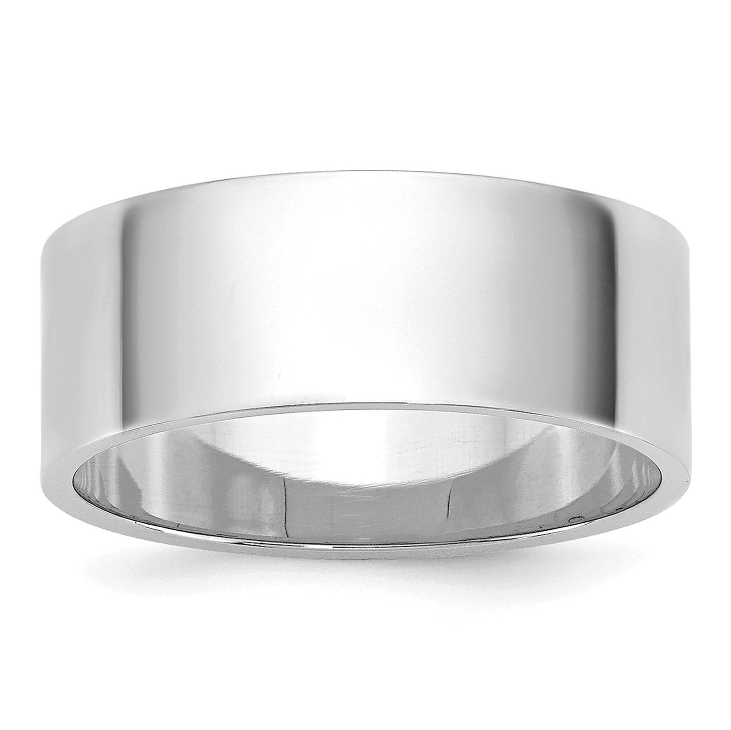 14k White Gold 7mm Lightweight Flat Wedding Band Size 7