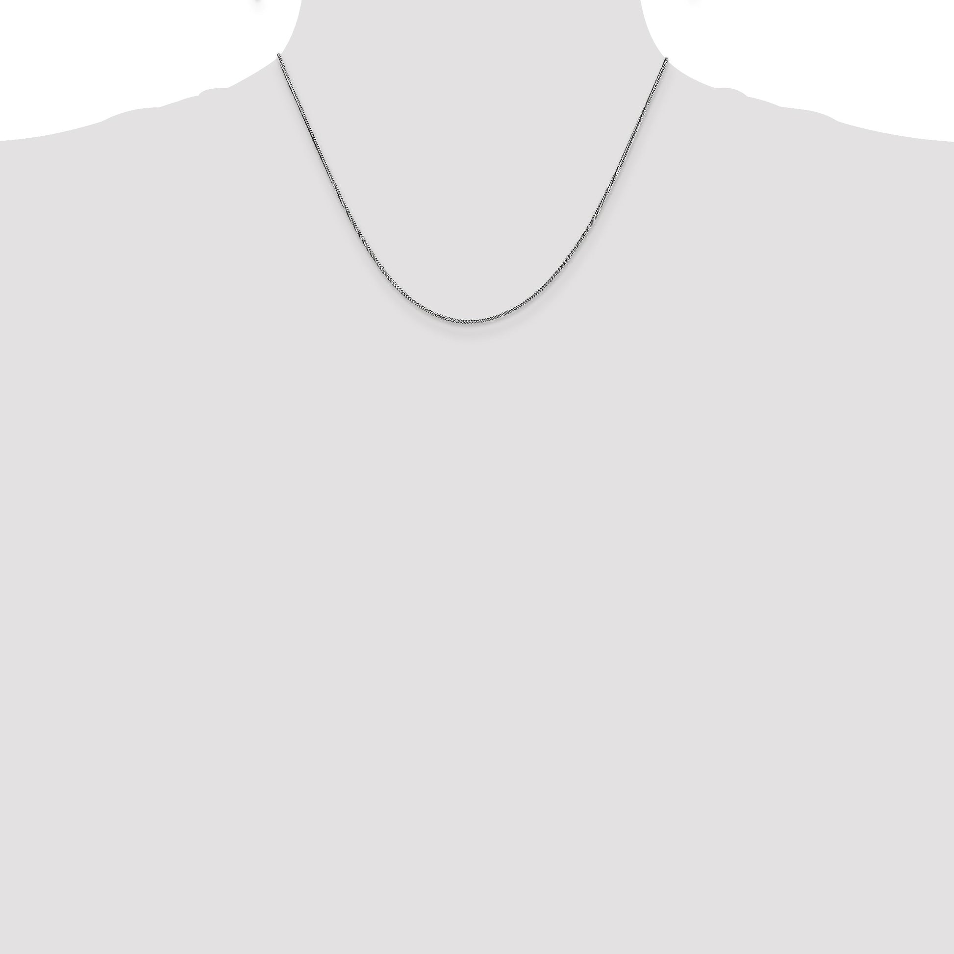 14K White Gold 18 inch .9mm Franco with Lobster Clasp Chain