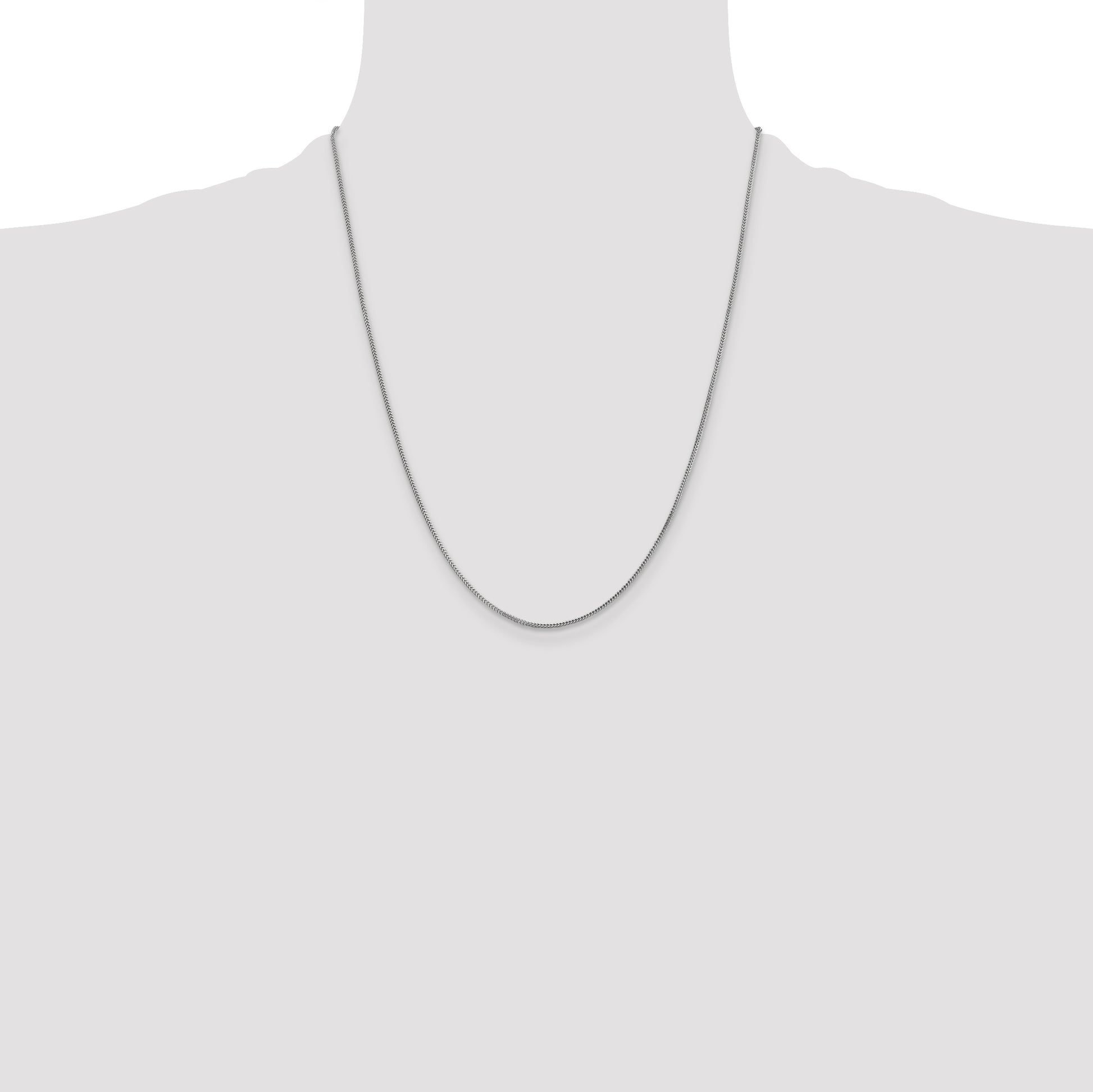 14K White Gold 22 inch .9mm Franco with Lobster Clasp Chain