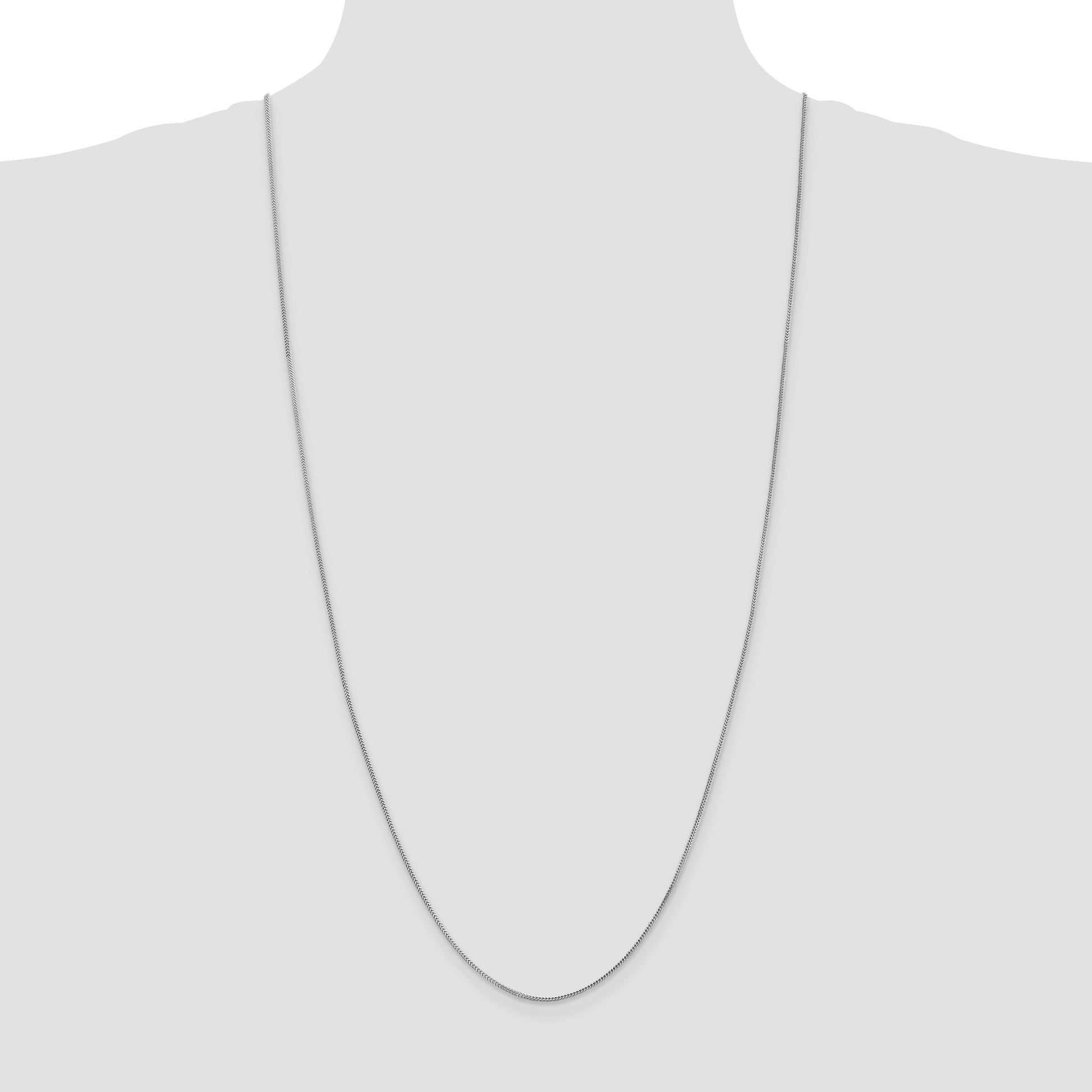 14K White Gold 30 inch .9mm Franco with Lobster Clasp Chain