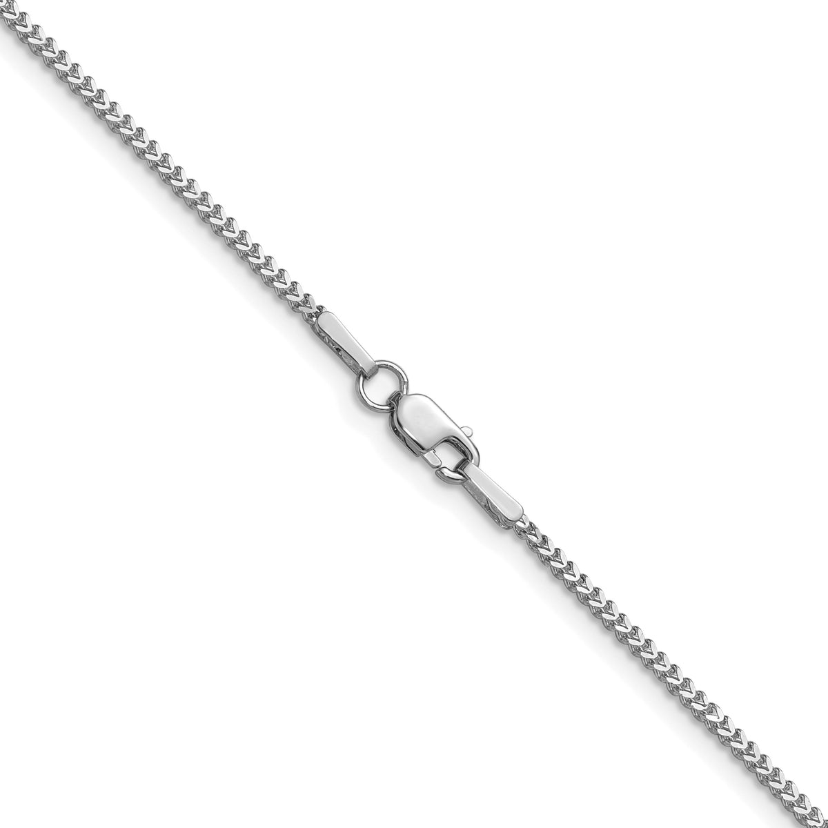 14K White Gold 18 inch 1mm Franco with Lobster Clasp Chain