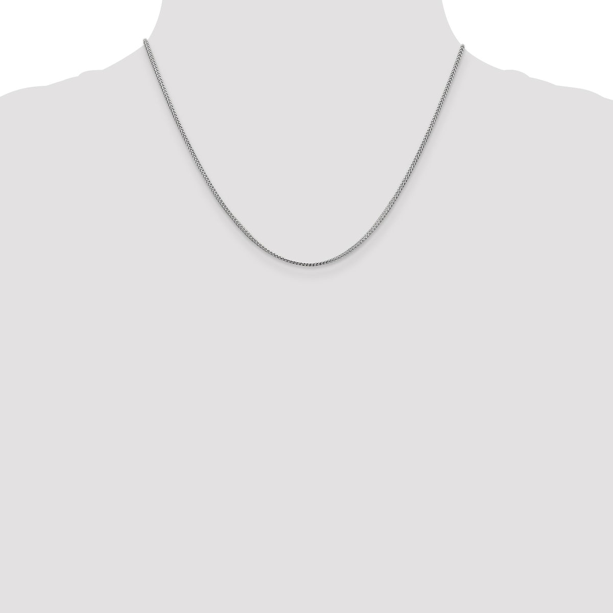 14K White Gold 18 inch 1mm Franco with Lobster Clasp Chain