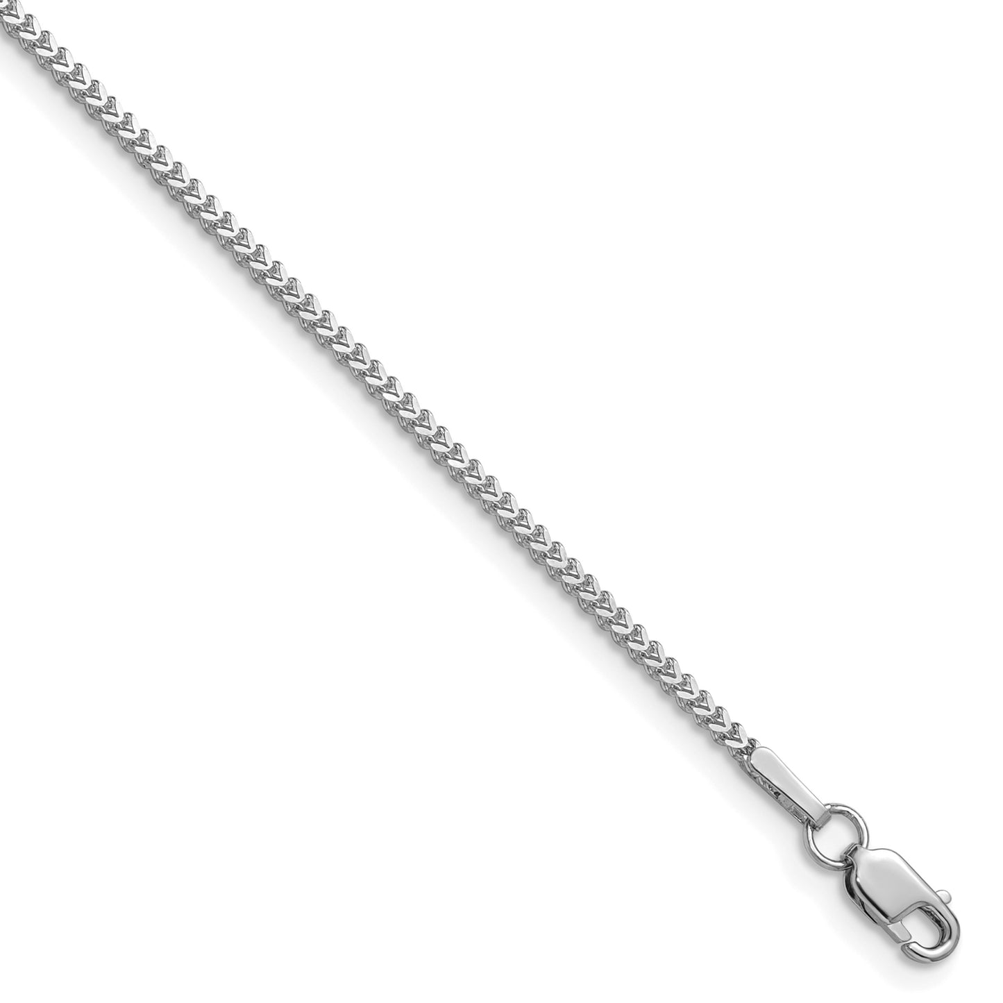 14K White Gold 16 inch 1mm Franco with Lobster Clasp Chain