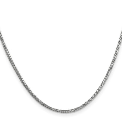14K White Gold 18 inch 1.3mm Franco with Lobster Clasp Chain