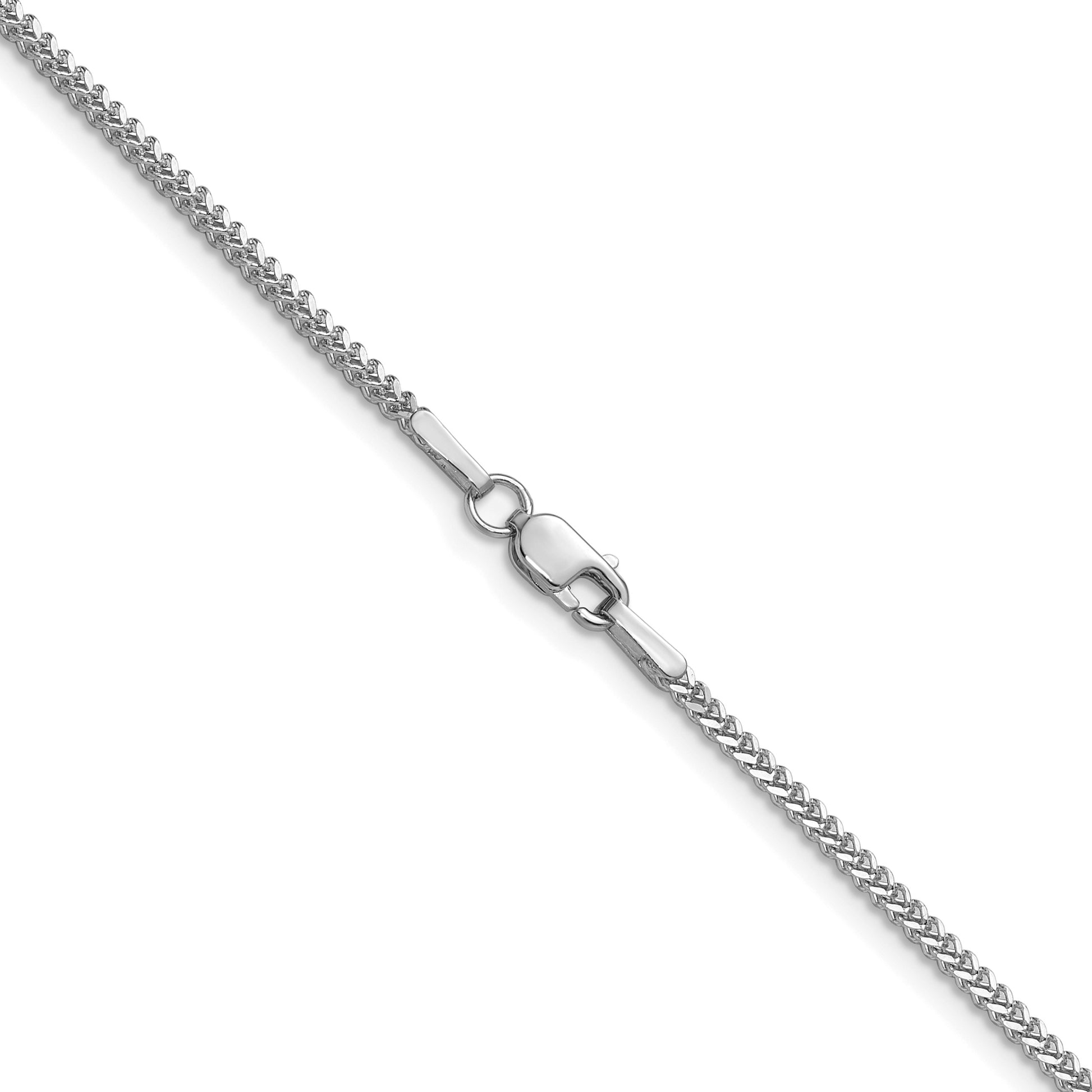 14K White Gold 16 inch 1.3mm Franco with Lobster Clasp Chain