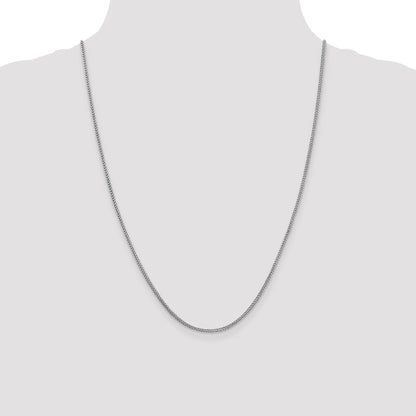 14K White Gold 24 inch 1.3mm Franco with Lobster Clasp Chain