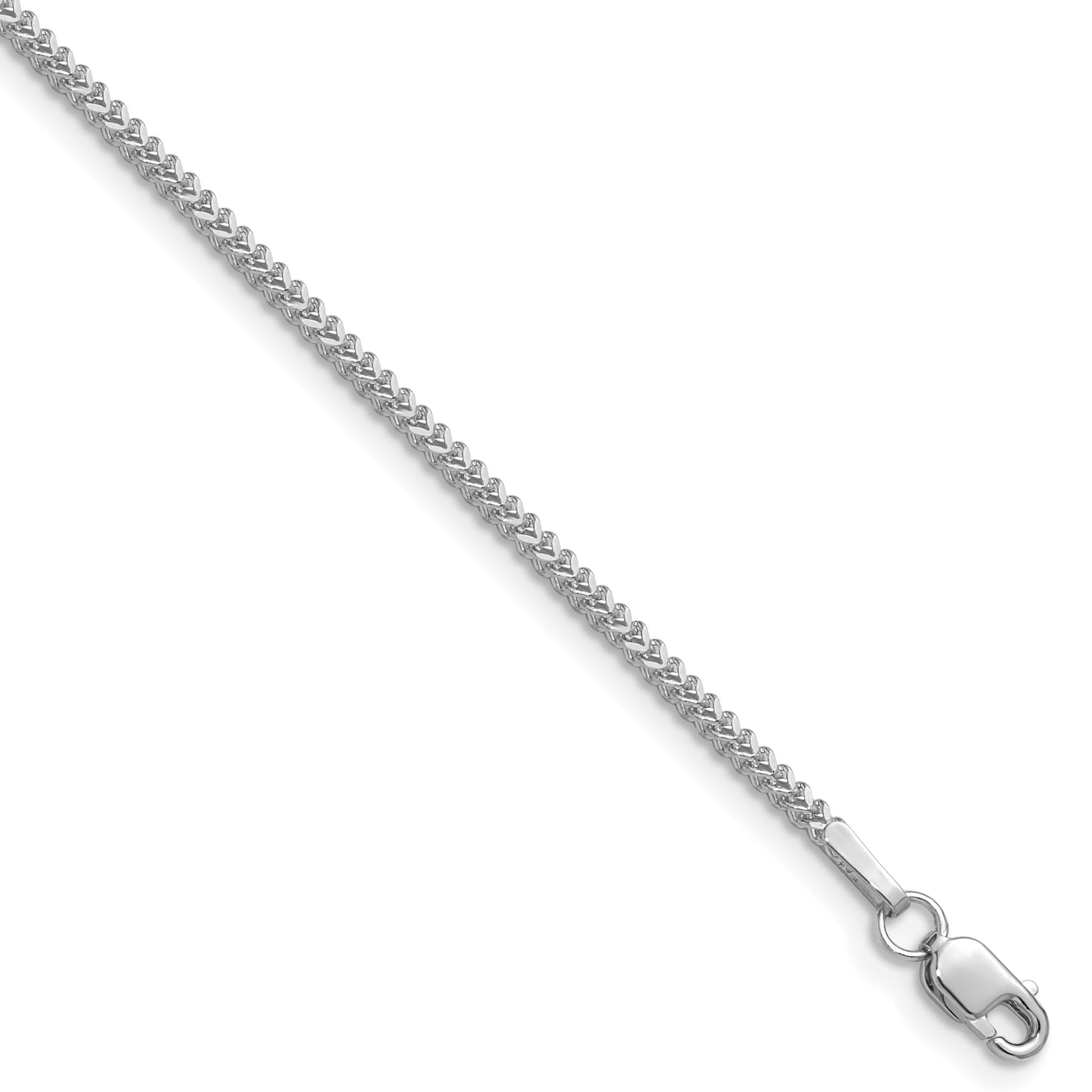 14K White Gold 16 inch 1.3mm Franco with Lobster Clasp Chain