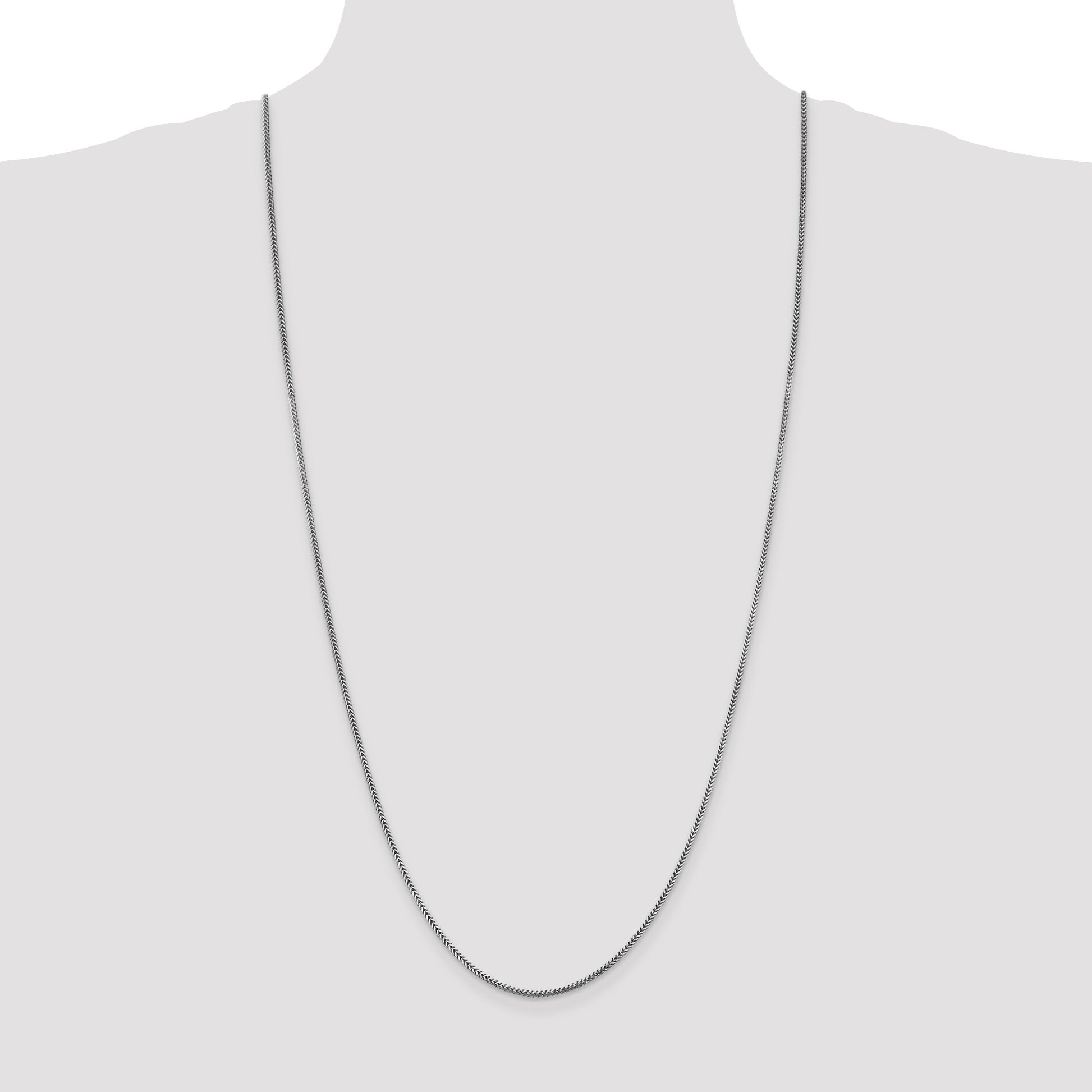 14K White Gold 30 inch 1.4mm Franco with Lobster Clasp Chain