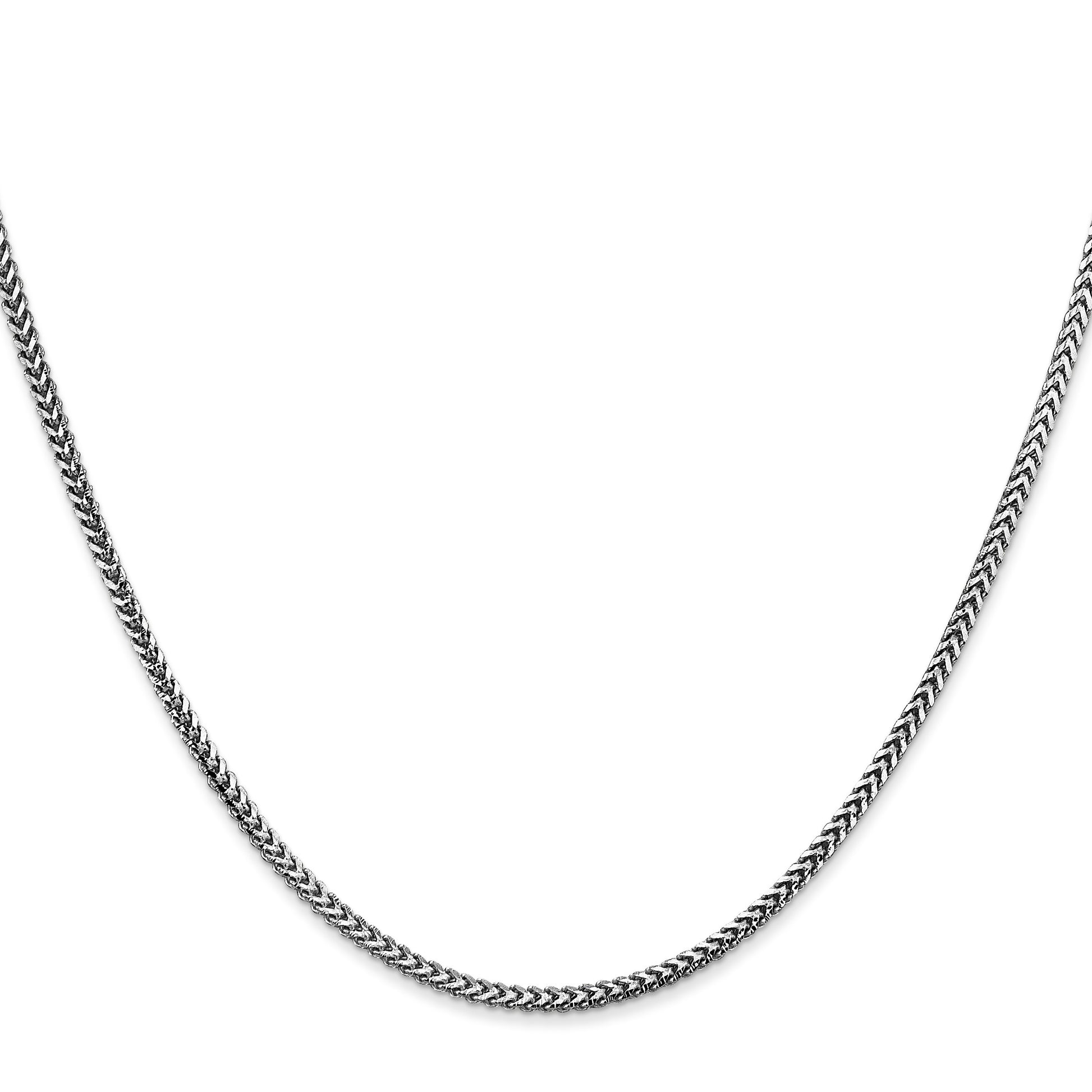14K White Gold 22 inch 1.5mm Franco with Lobster Clasp Chain