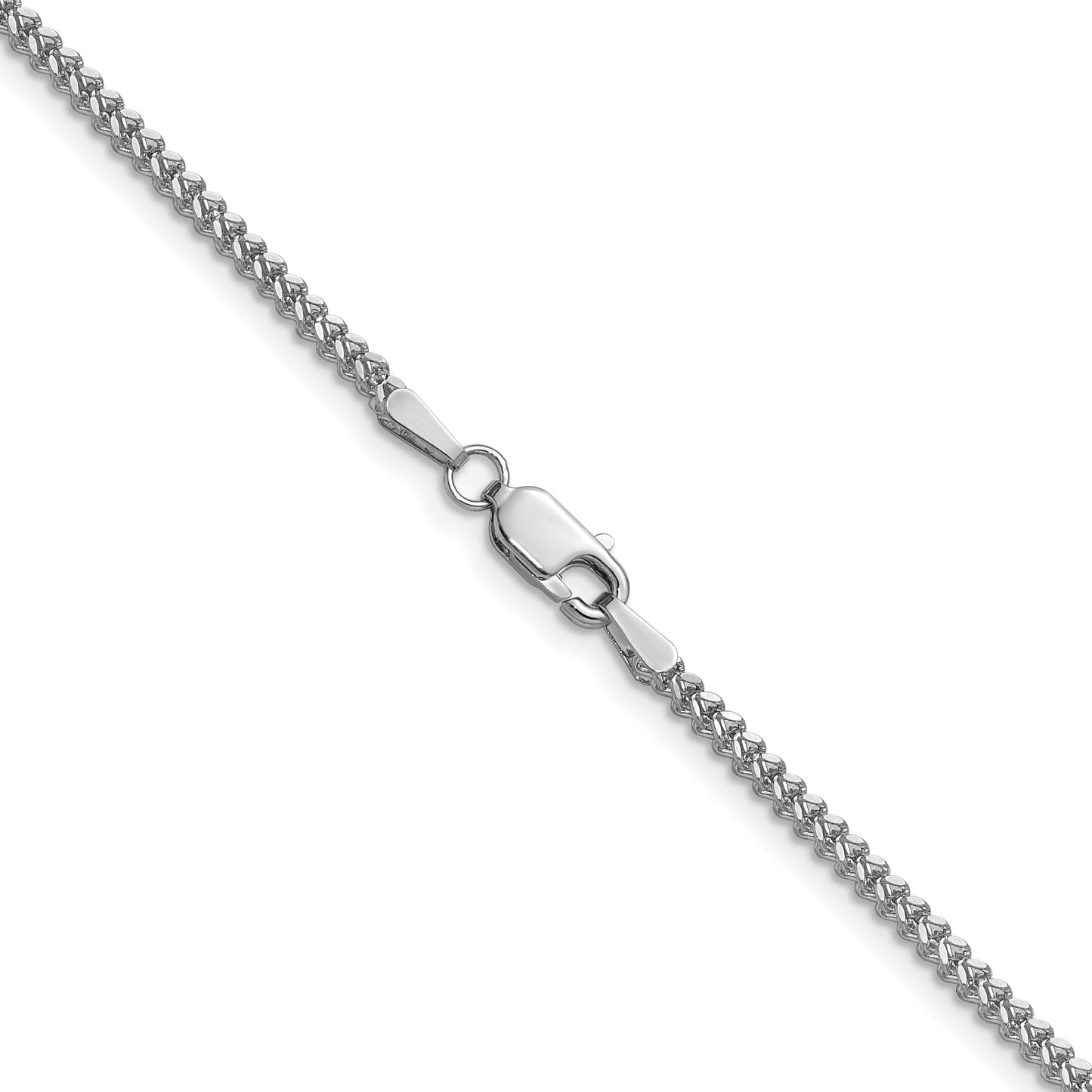 14K White Gold 16 inch 1.5mm Franco with Lobster Clasp Chain