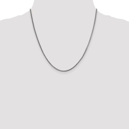 14K White Gold 20 inch 1.5mm Franco with Lobster Clasp Chain