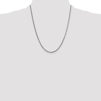 14K White Gold 22 inch 1.5mm Franco with Lobster Clasp Chain