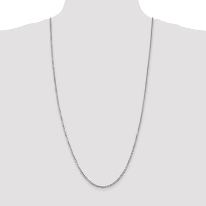 14K White Gold 30 inch 2mm Franco with Lobster Clasp Chain